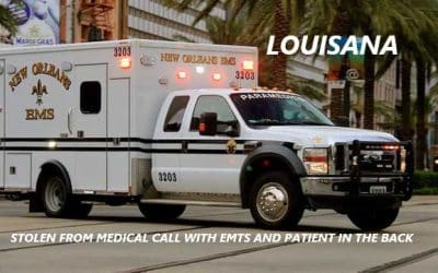 10/30/24 New Orleans, LA – A Woman Was Arrested For Stealing A New Orleans Ambulance From A Medical Call With The EMTs And The Patient In The Back Of The Ambulance – Another Ambulance Chased The Stolen Ambulance And Blocked It In – Damage To Both Vehicles – Charged With Kidnapping