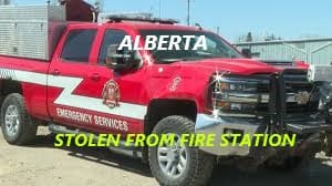 4/25/25 Champion, Alberta – 2 Fire Rapid Response Trucks Were Stolen At The Same Time – Police Chase – Both Vehicles Crashed Into A Ditch – Both Trucks Totaled