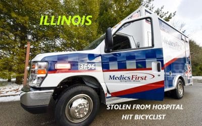 4/15/25 Springfield, IL – Medics First Ambulance Stolen From Hospital – Crashes Into Man On Bicycle – Leaves Man On Street – Goes Back To The Hospital – Arrested At Hospital