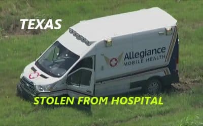 6/23/25 Mesquite, TX – Man Steals Allegiance Ambulance From Dallas Regional Medical Center – Police Chase – Spike Strips – Crashes – Arrested