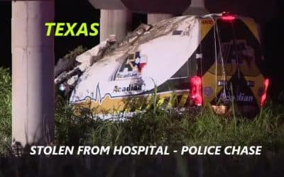 7/10/25 Dallas, TX – Man Steals Acadian Ambulance From Dallas Hospital – Police Chase – Rolled The Ambulance Over And Totaled It – Man Was Airlifted From Crash