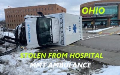 12/1/25 Garfield Heights, OH – Cleveland Man Steals Midwest Medical Transport Ambulance From Cleveland Clinic Marymount Hospital – Crashes Into Pole – Rollover And Injured Himself – Arrested